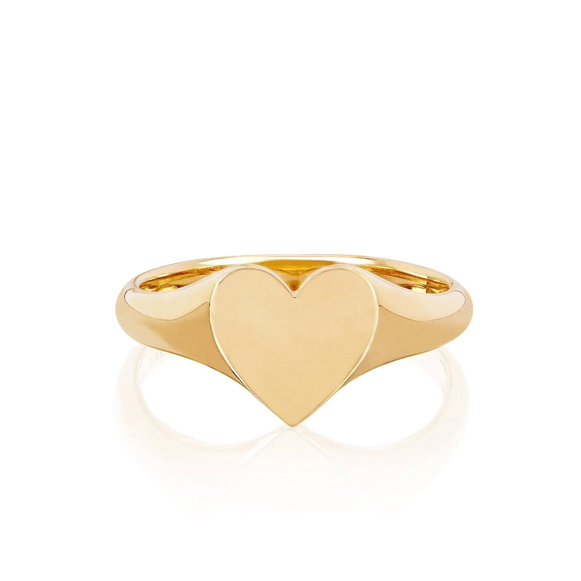 EF Collection Gold Heart Signet Ring