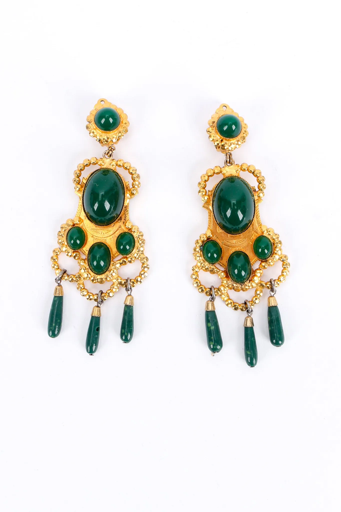 Egyptian Revival Stone Earrings