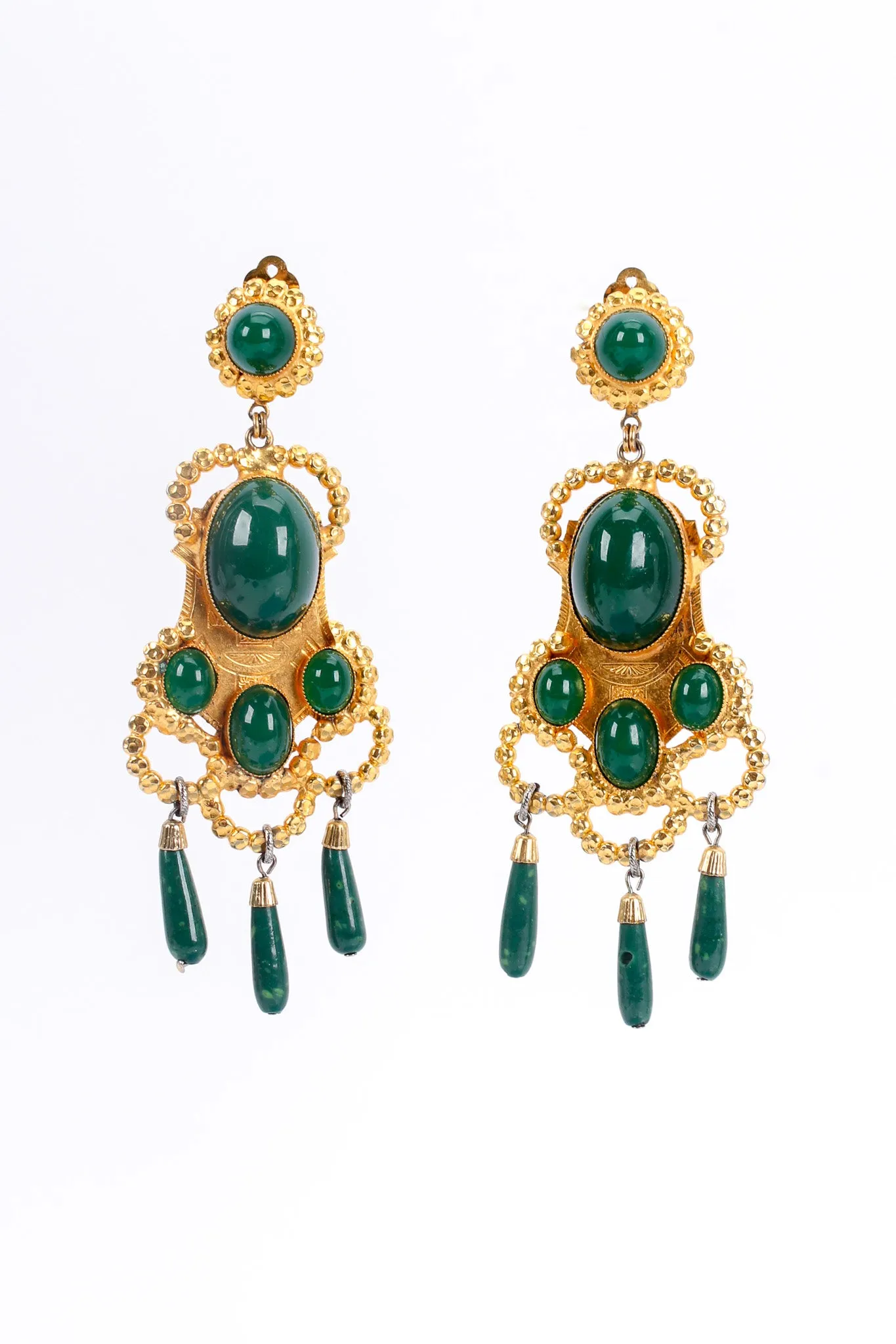 Egyptian Revival Stone Earrings