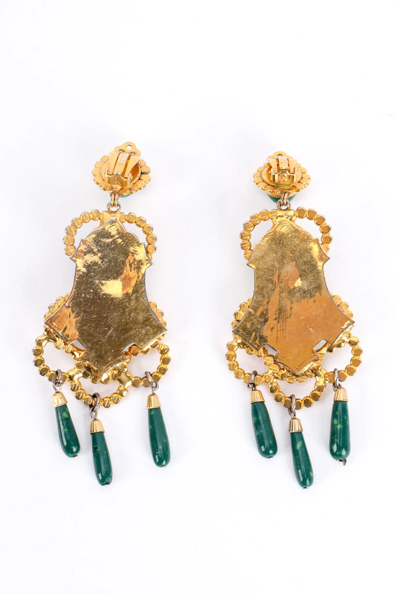 Egyptian Revival Stone Earrings