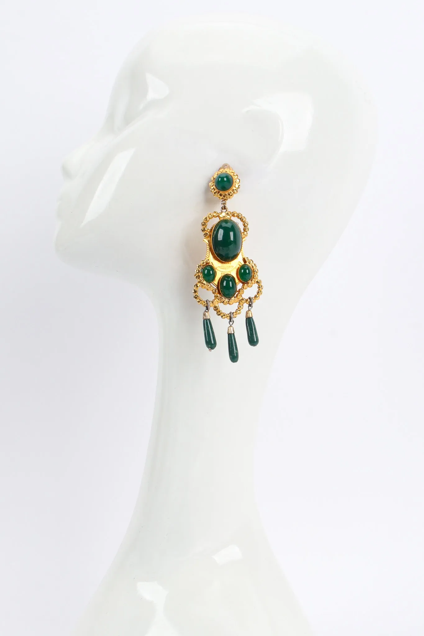 Egyptian Revival Stone Earrings