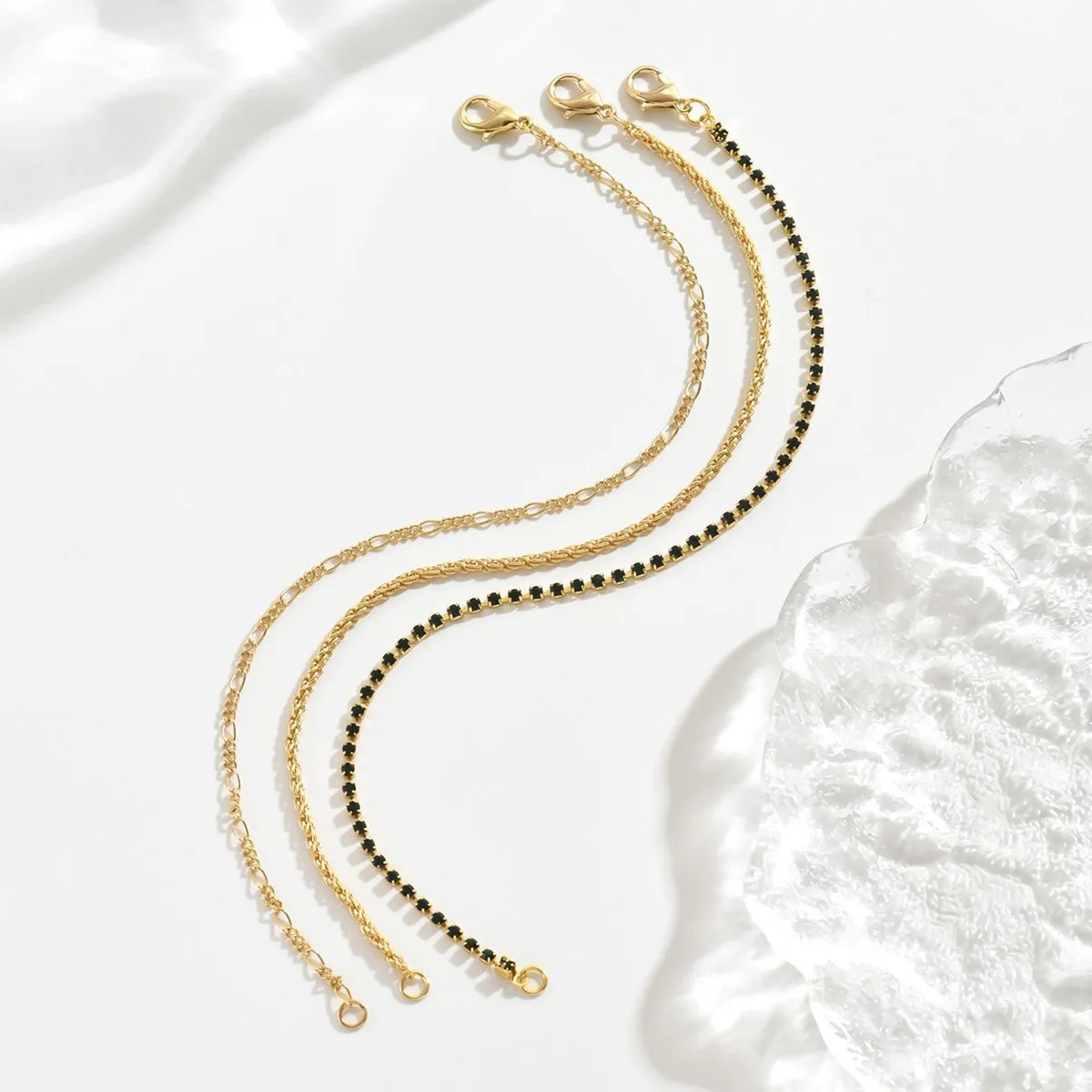 Elegant Gold Chain Link Bracelet Set