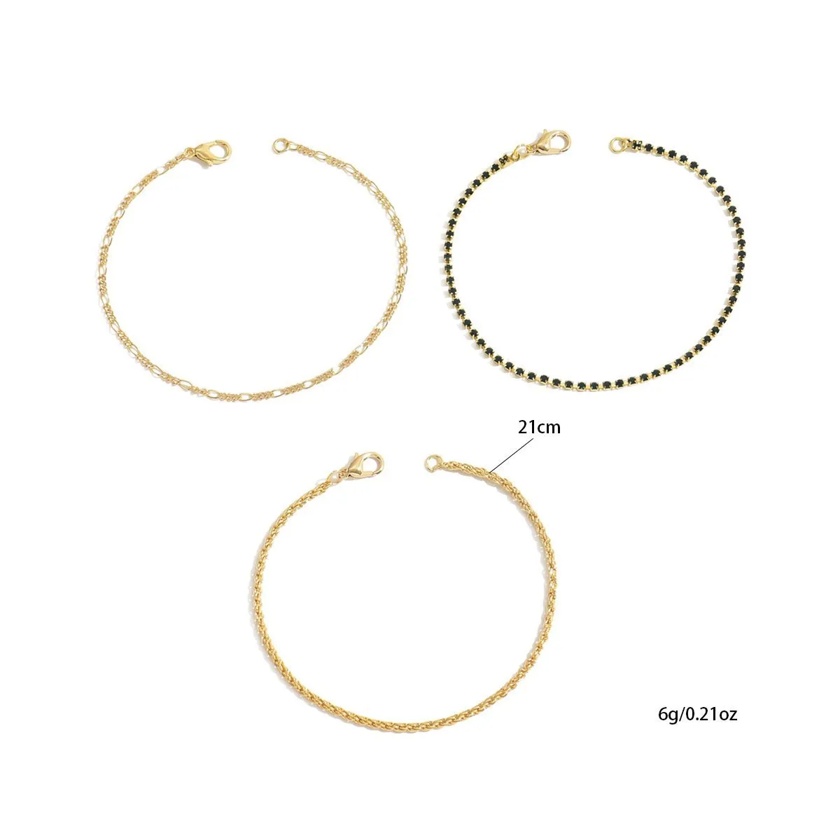 Elegant Gold Chain Link Bracelet Set
