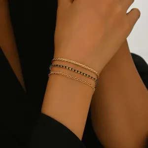 Elegant Gold Chain Link Bracelet Set