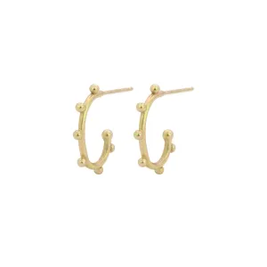 Elongated Dotted Hoop Earrings
