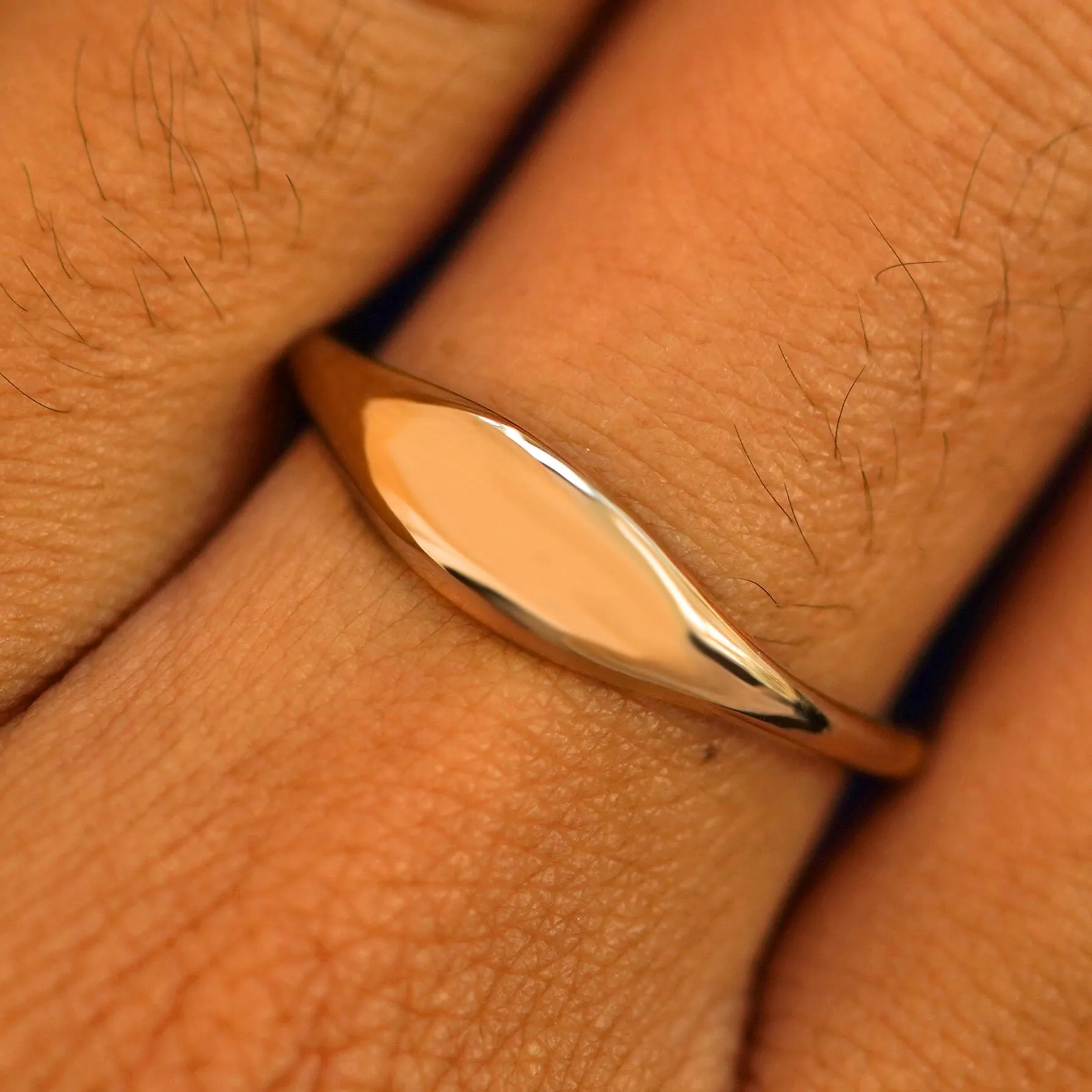 Elongated Puffy Signet Ring