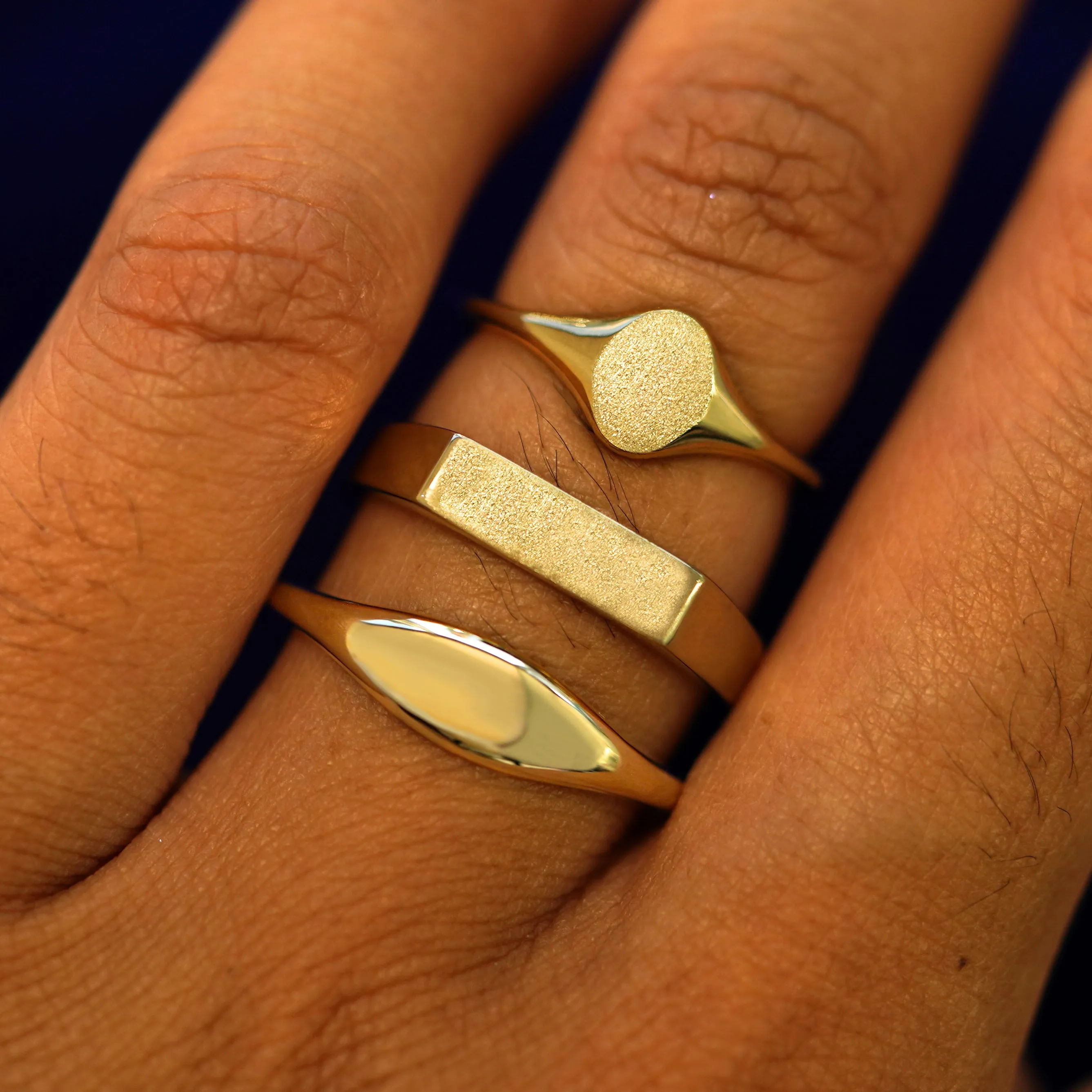Elongated Puffy Signet Ring