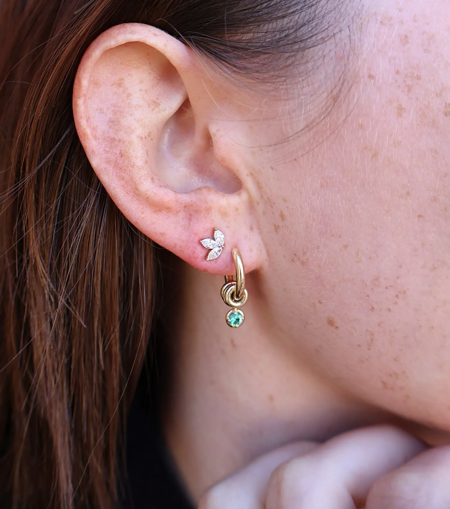 Emerald Zahra Hoop Earrings