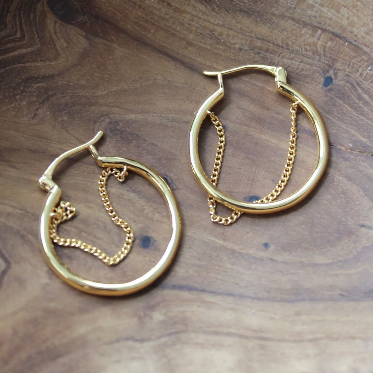 Emory Chain Hoop Earrings