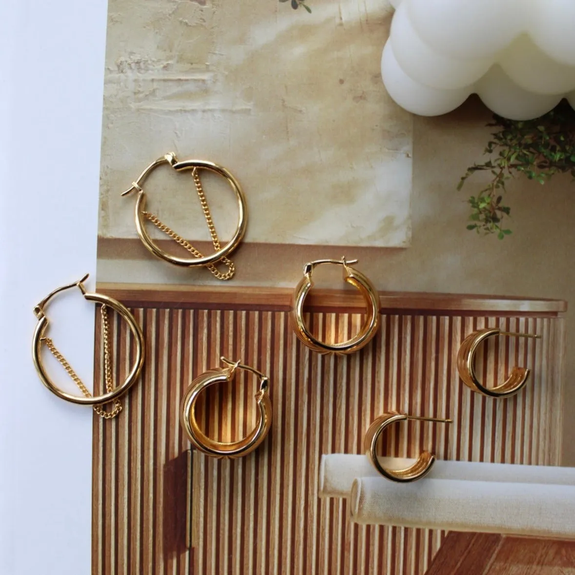 Emory Chain Hoop Earrings