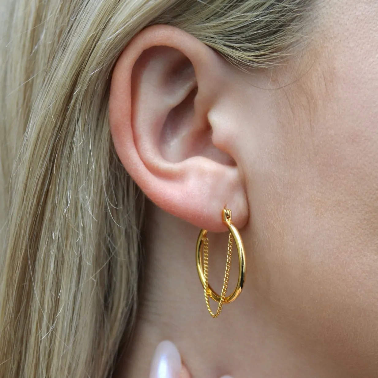 Emory Chain Hoop Earrings