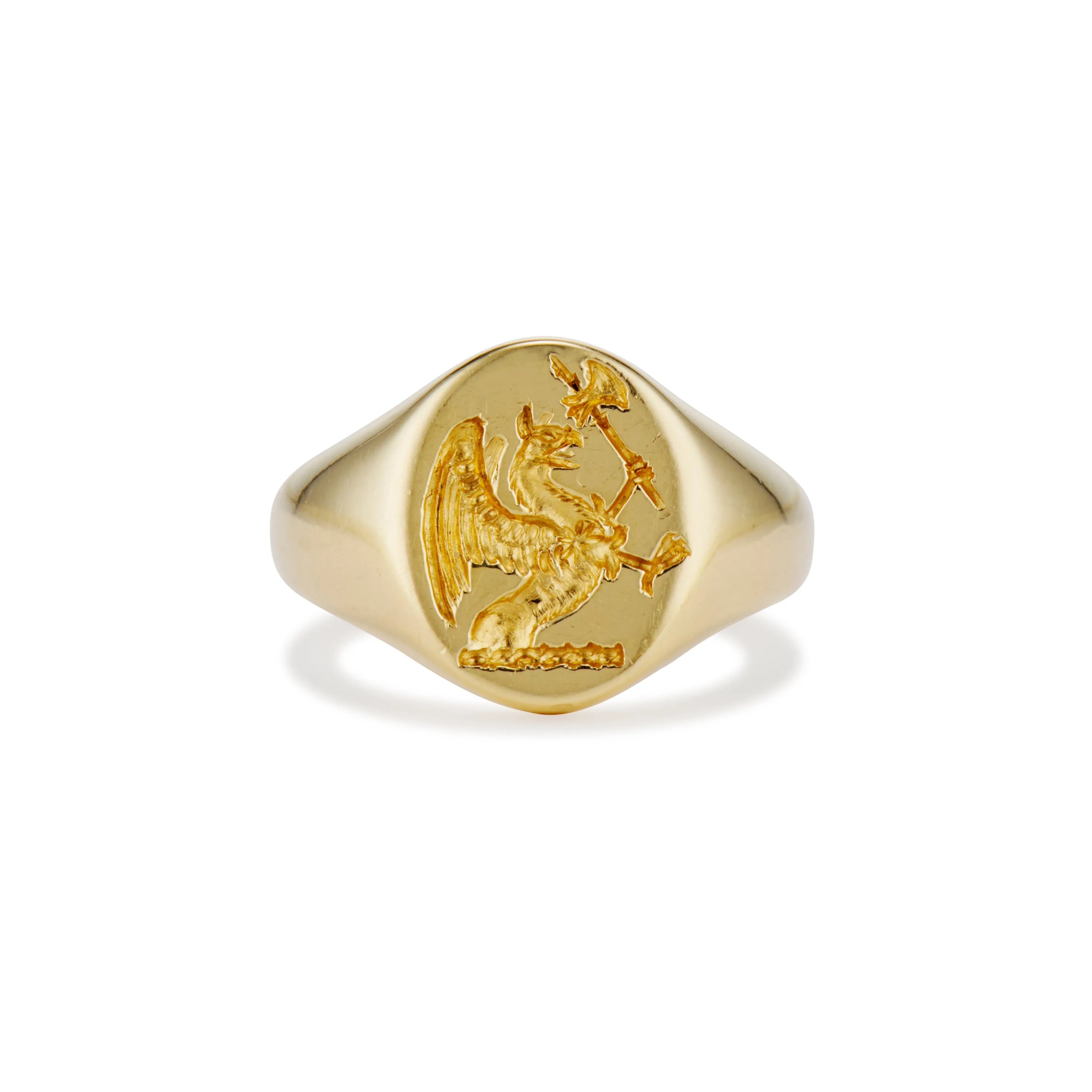 Engraved Griffen Signet Ring