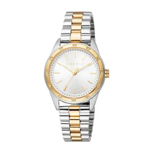 Esprit Koa Ladies Silver Dial Stainless Steel Silver Gold Plated Watch