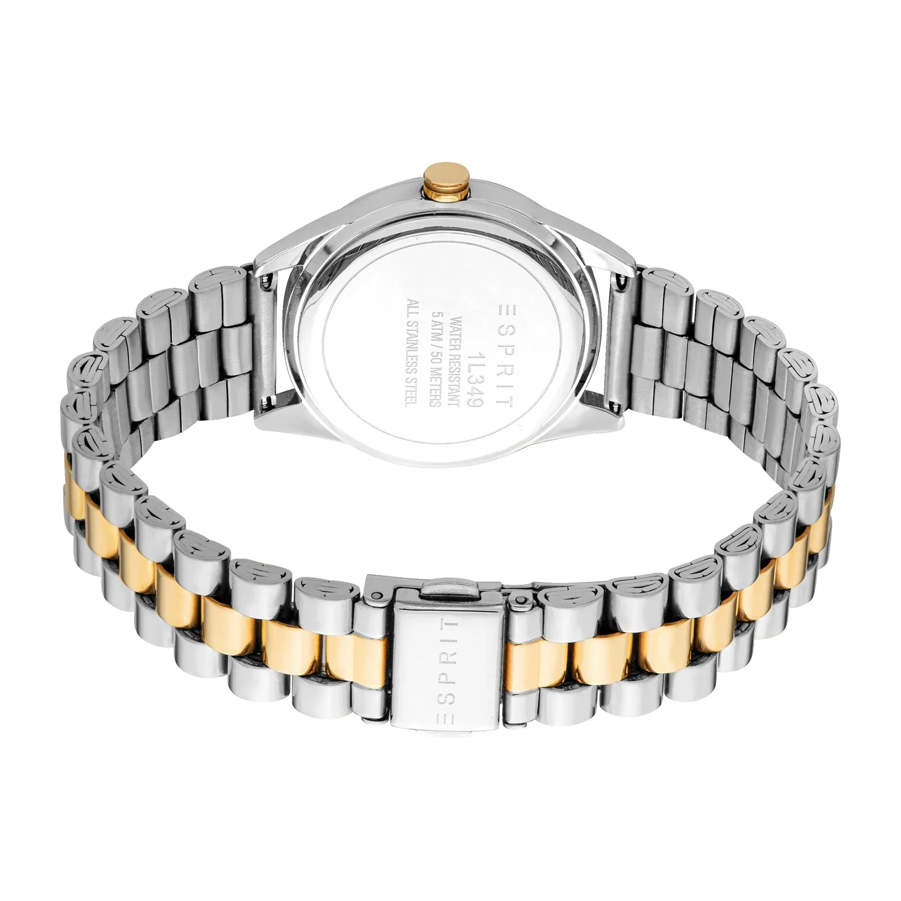 Esprit Koa Ladies Silver Dial Stainless Steel Silver Gold Plated Watch