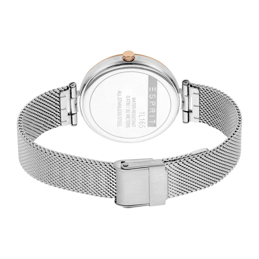Esprit Ladies WatchÂ Silver Color Mesh Bracelet With White Dial