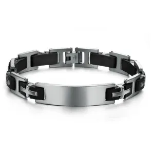 Fashion Stainless Steel Punk 220mm length Cross Bracelets for Men, Best Black Bracelets Gift for Dad
