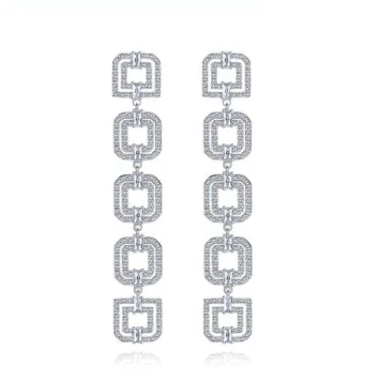 Five Square Crystal Drop Earrings – Maestro Hennessy ®