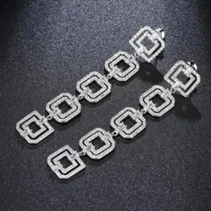 Five Square Crystal Drop Earrings – Maestro Hennessy ®