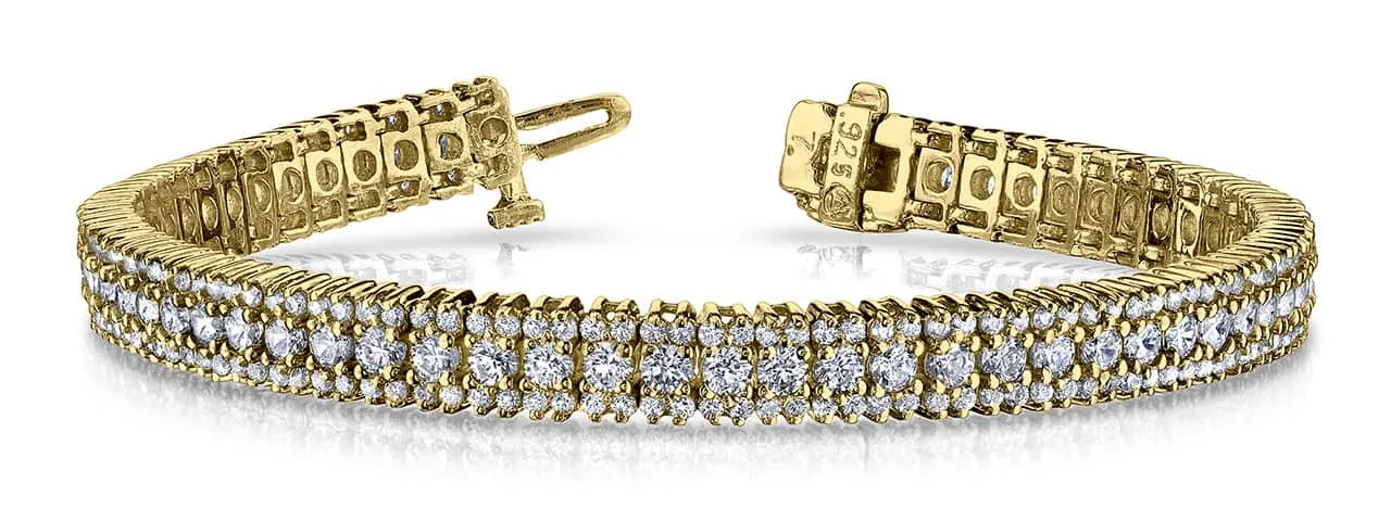 Flashy Prong Set Diamond Bracelet with 4.49 ct.(finished) 1.1mm, 2.1mm