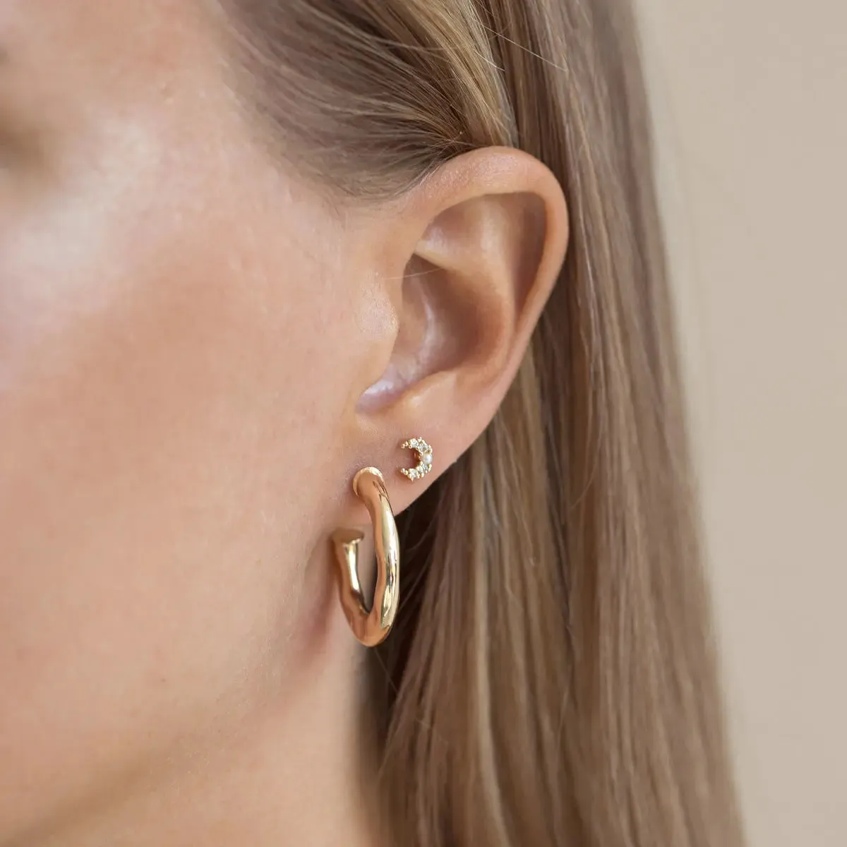 Flat Hammered Hoop Earrings
