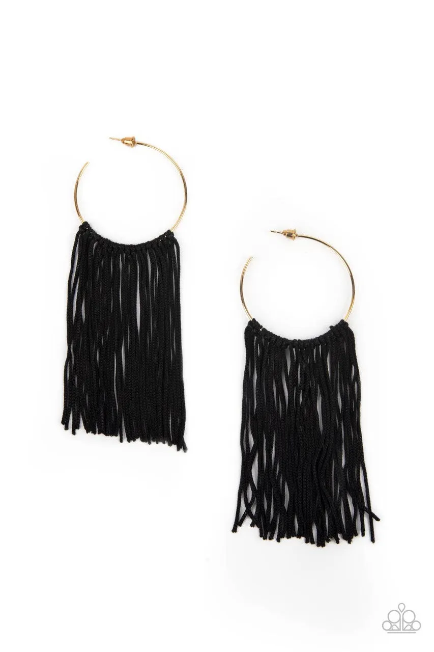 Flauntable Fringe Gold Paparazzi Earrings