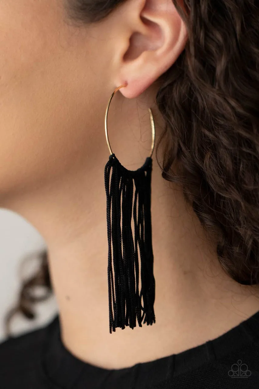 Flauntable Fringe Gold Paparazzi Earrings