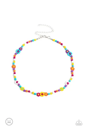 Flower Child Flair - Multi BL - Seed Bead Colorful Paparazzi Choker Necklace