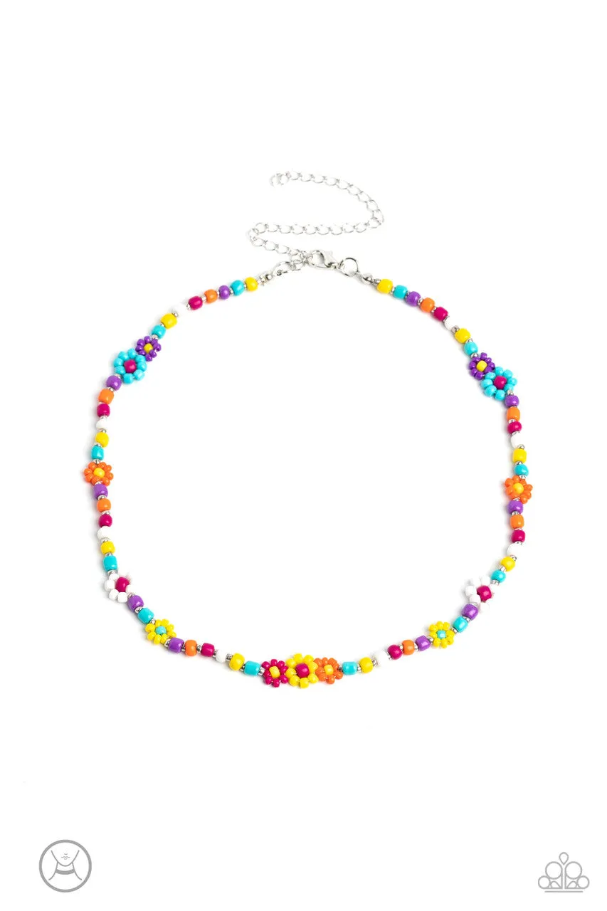Flower Child Flair - Multi BL - Seed Bead Colorful Paparazzi Choker Necklace