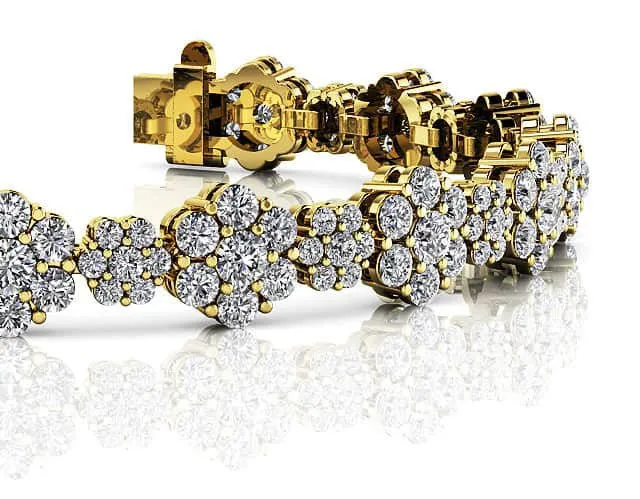 Flower Cluster Lab-Grown Diamond Bracelet with 8.46 ct.(finished)