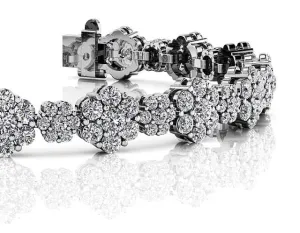 Flower Cluster Lab-Grown Diamond Bracelet with 8.46 ct.(finished)