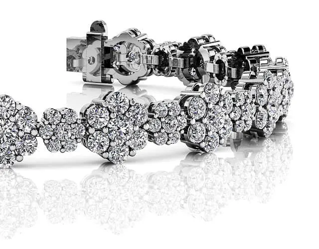 Flower Cluster Lab-Grown Diamond Bracelet with 8.46 ct.(finished)