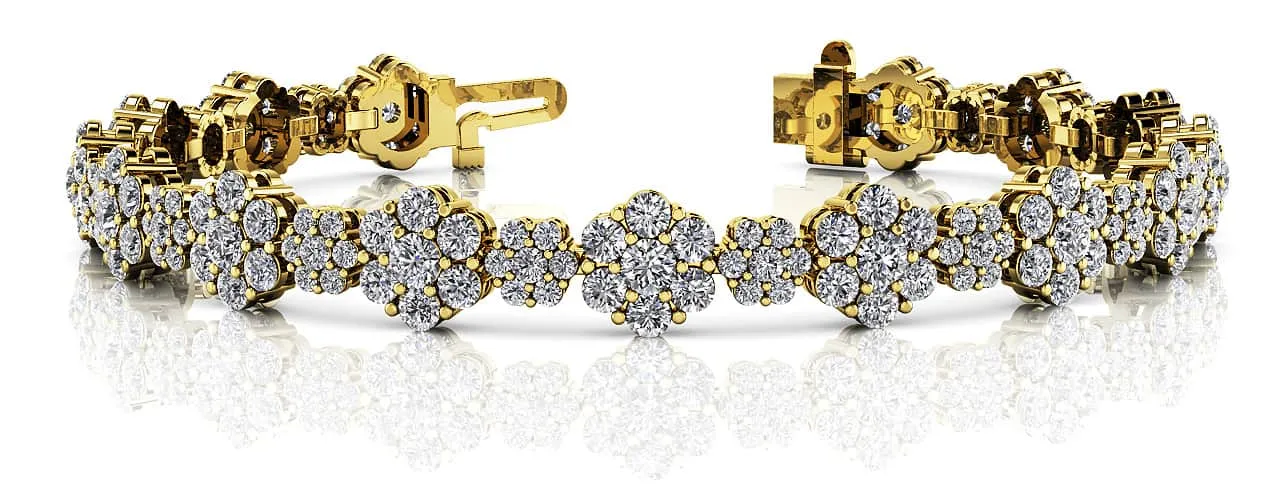 Flower Cluster Lab-Grown Diamond Bracelet with 8.46 ct.(finished)