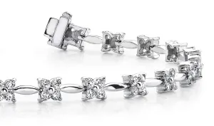 Flower Link Lab-Grown Diamond Bracelet with 2.94 ct.(finished) 2.1mm