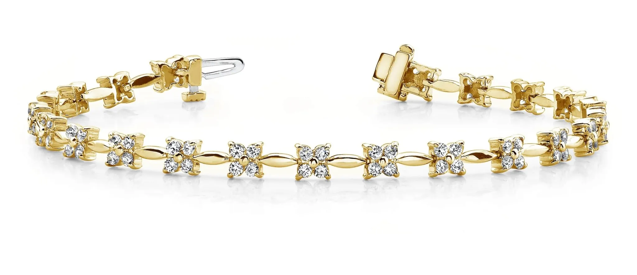 Flower Link Lab-Grown Diamond Bracelet with 2.94 ct.(finished) 2.1mm