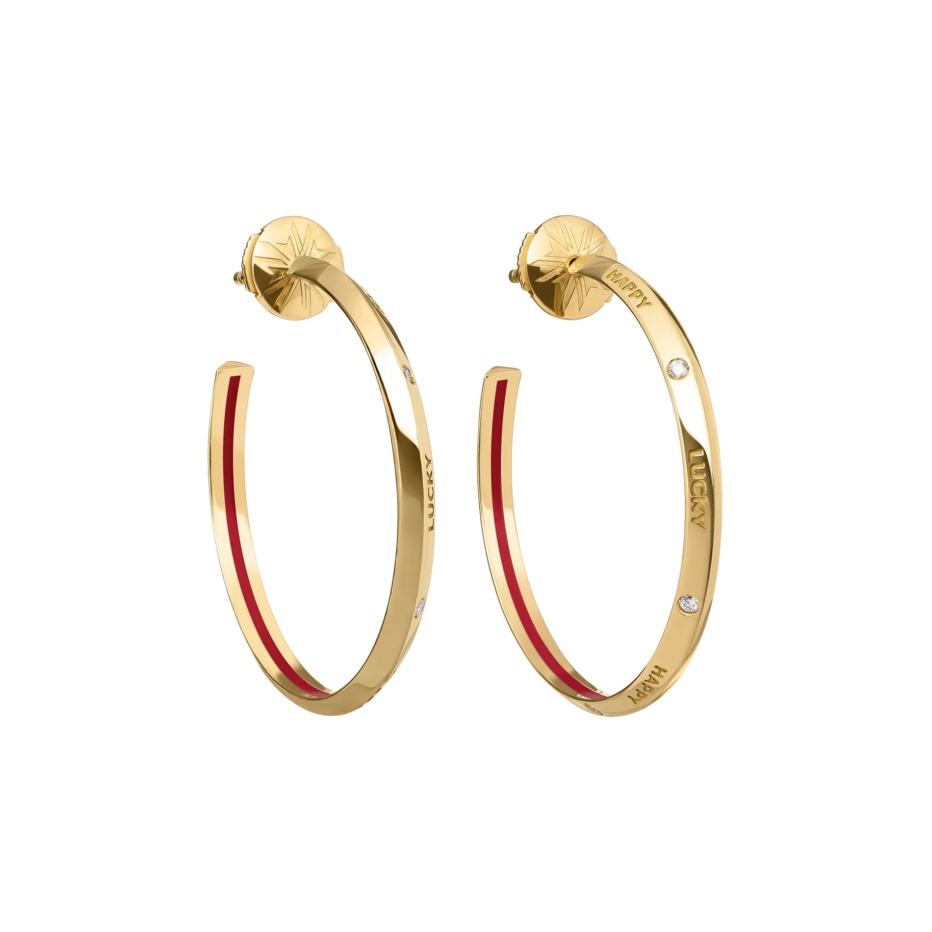 Fortune Hoop Earrings in Yellow Gold