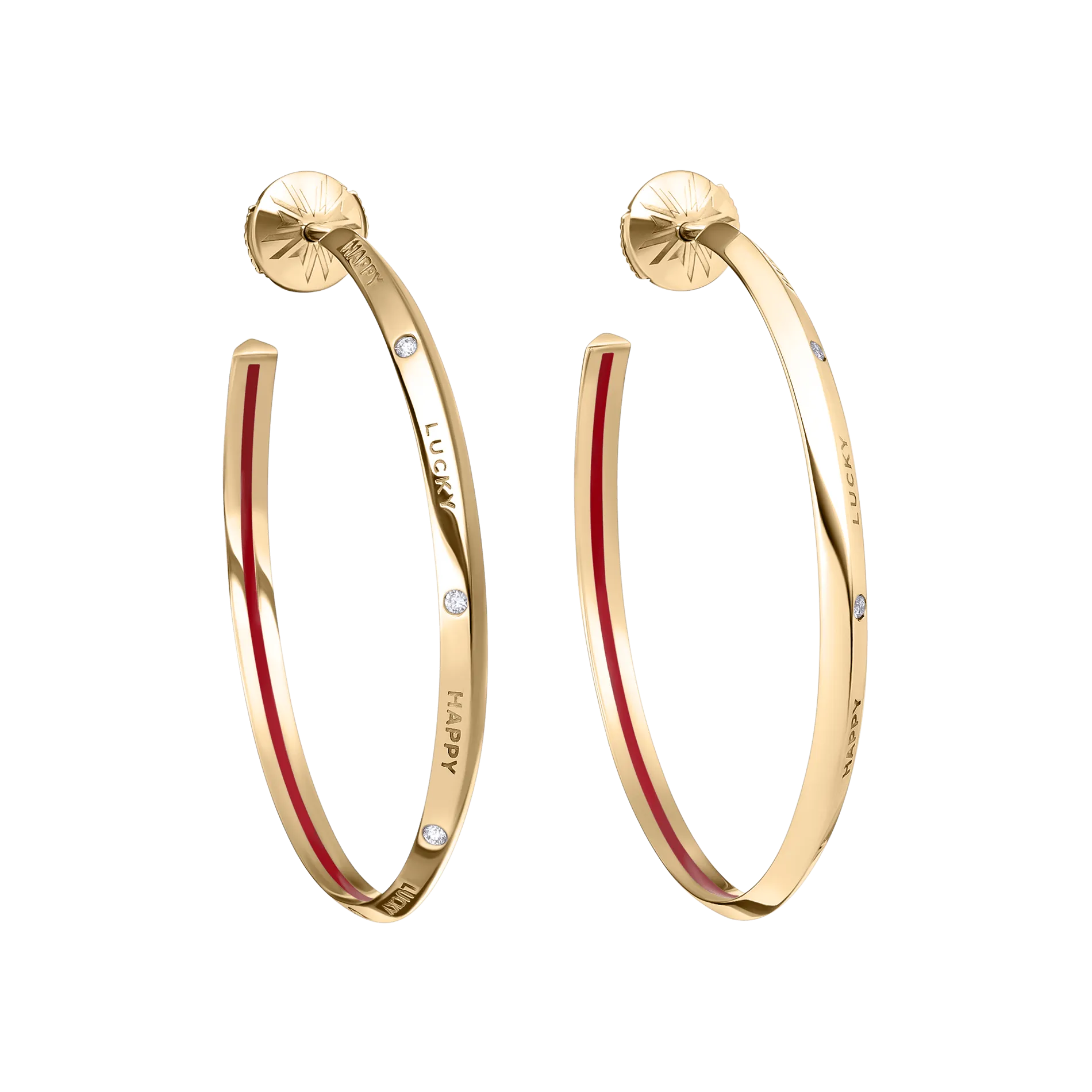 Fortune Hoop Earrings in Yellow Gold