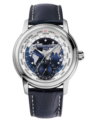 FREDERIQUE CONSTANT CLASSICS WORLDTIMER MANUFACTURE BLUE