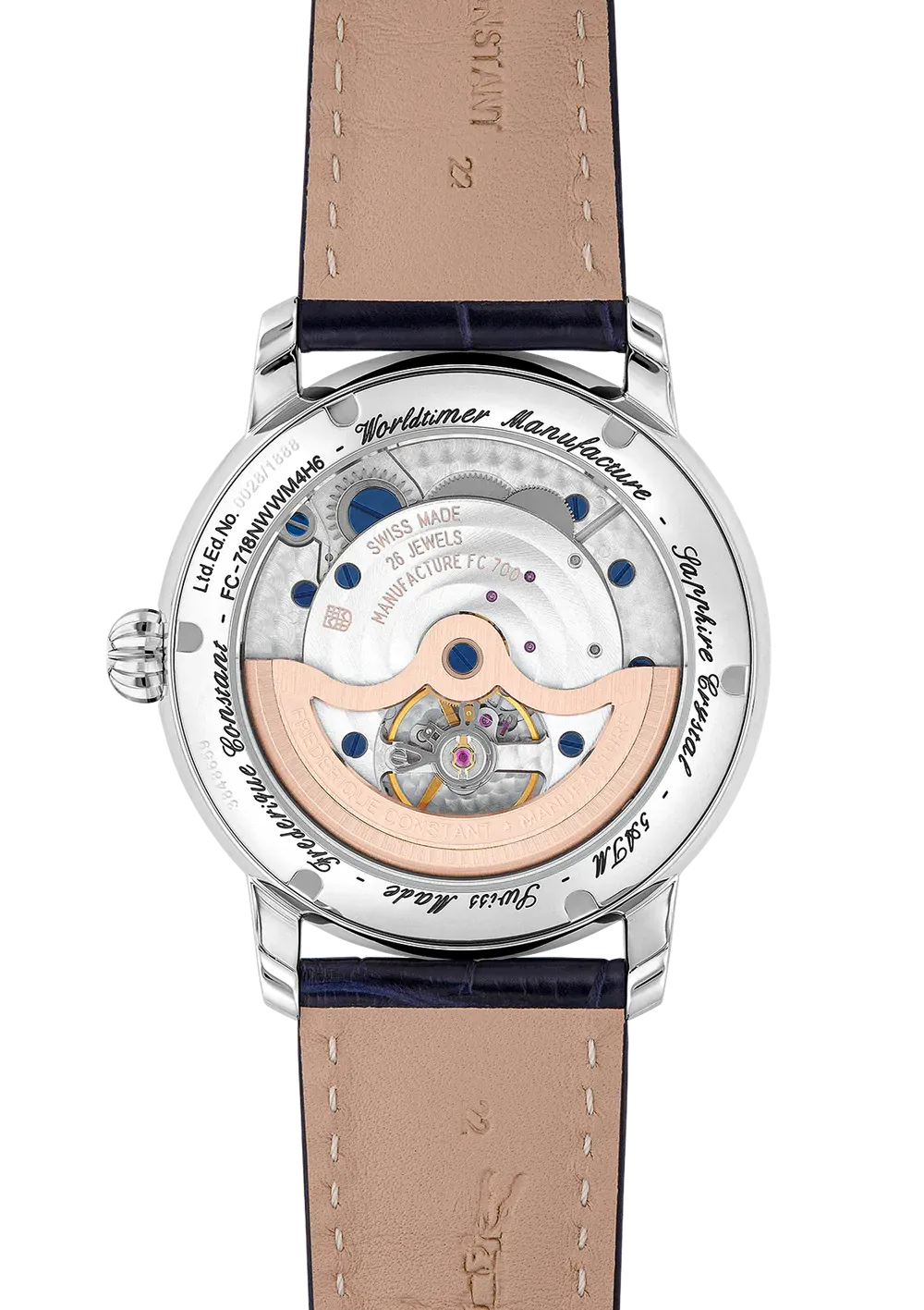 FREDERIQUE CONSTANT CLASSICS WORLDTIMER MANUFACTURE BLUE