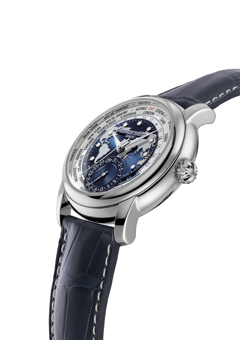 FREDERIQUE CONSTANT CLASSICS WORLDTIMER MANUFACTURE BLUE