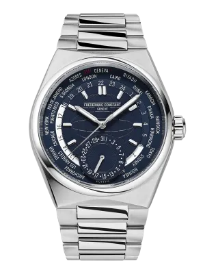 FREDERIQUE CONSTANT HIGHLIFE WORLDTIMER MANUFACTURE BLUE
