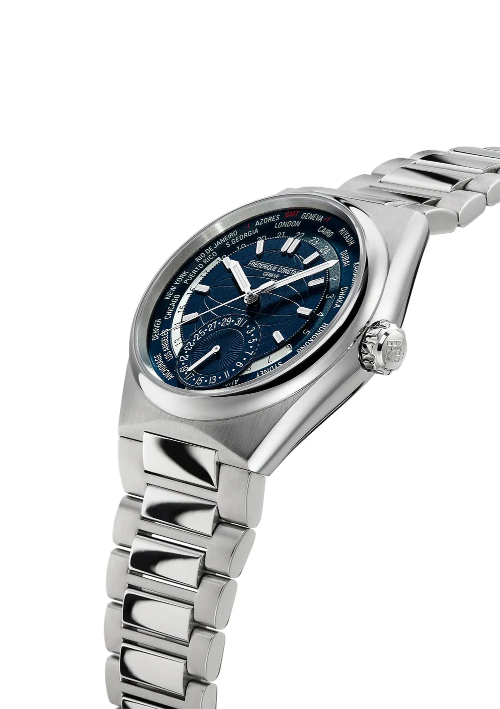 FREDERIQUE CONSTANT HIGHLIFE WORLDTIMER MANUFACTURE BLUE