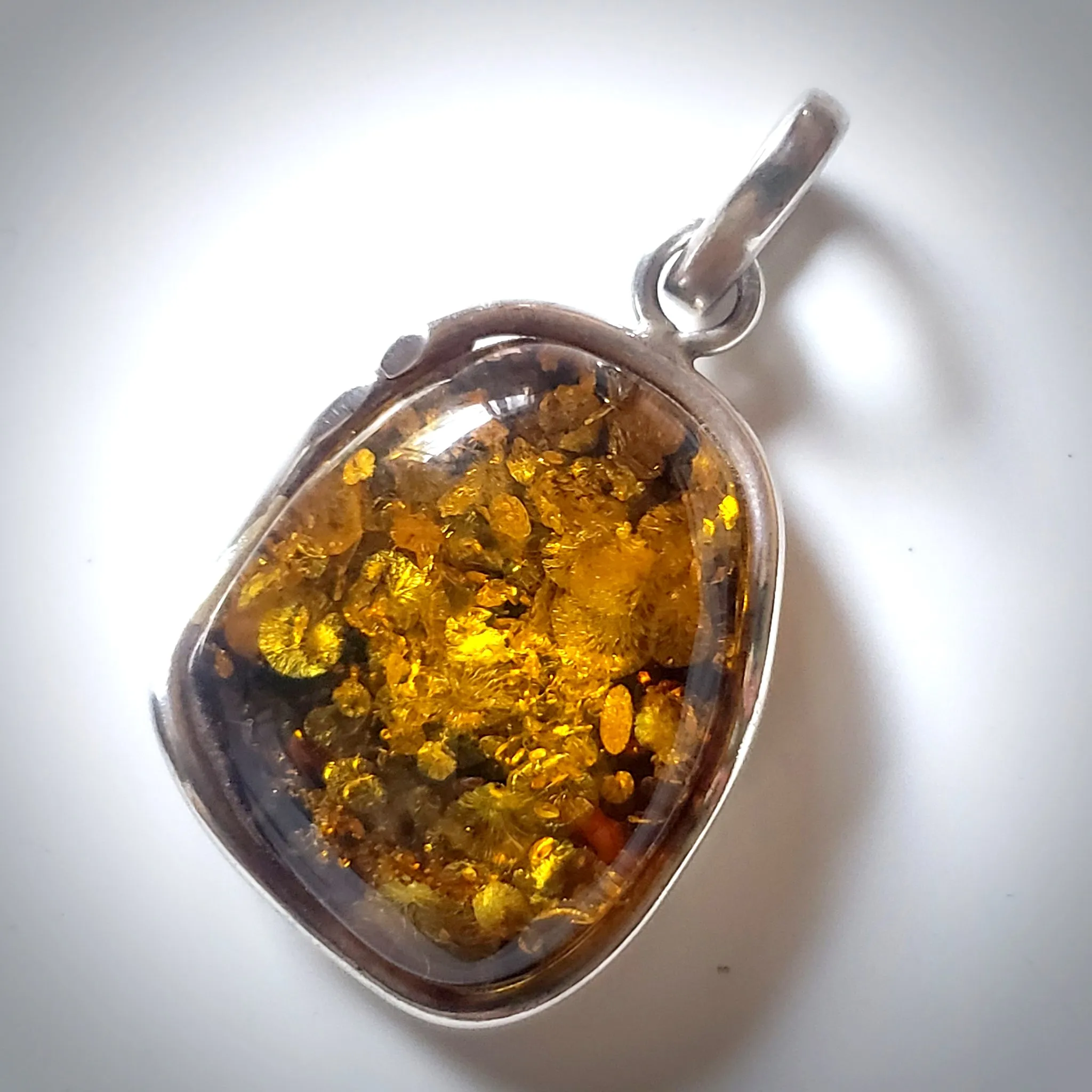 Free Form Green Amber Pendant for Men and Women