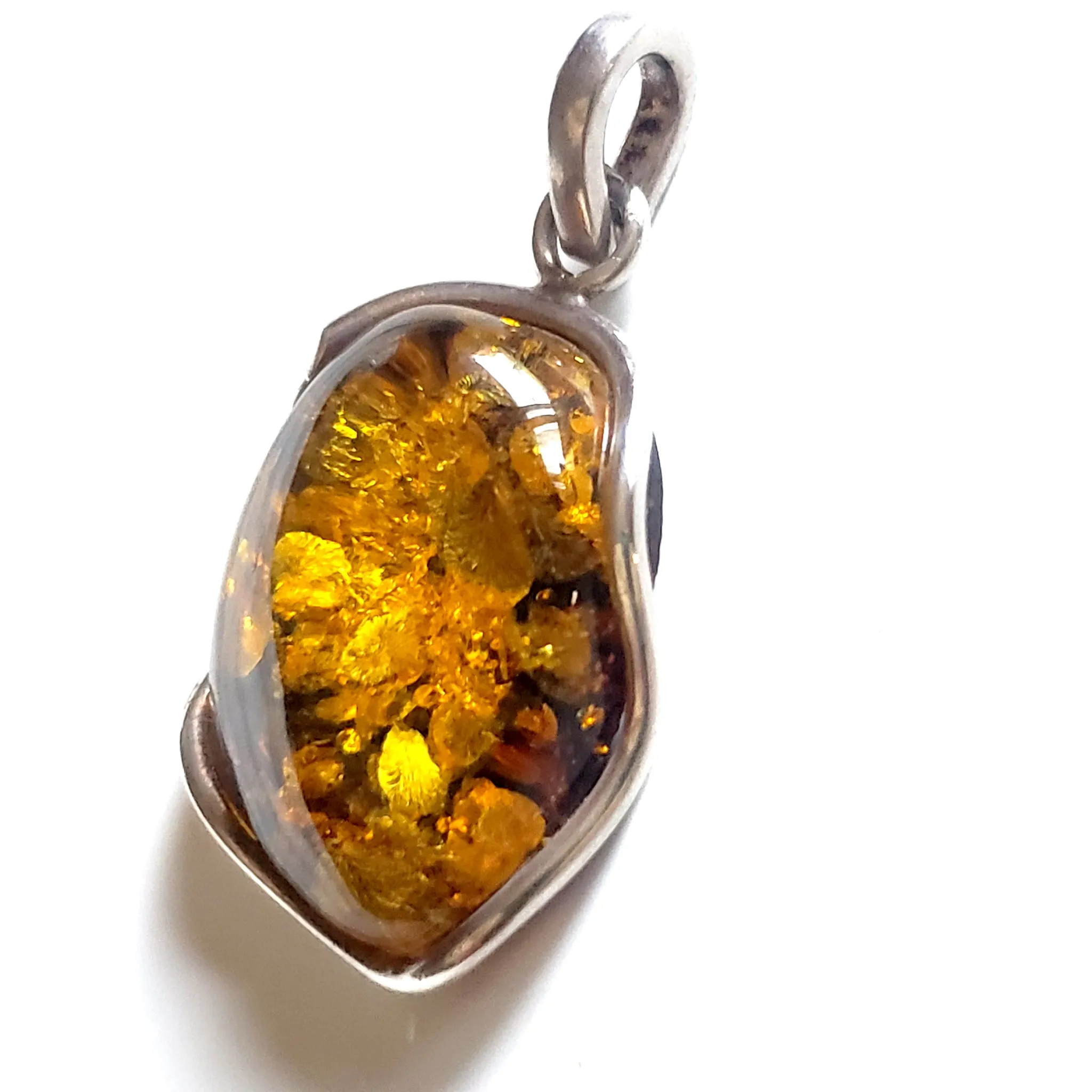 Free Form Green Amber Pendant for Men and Women