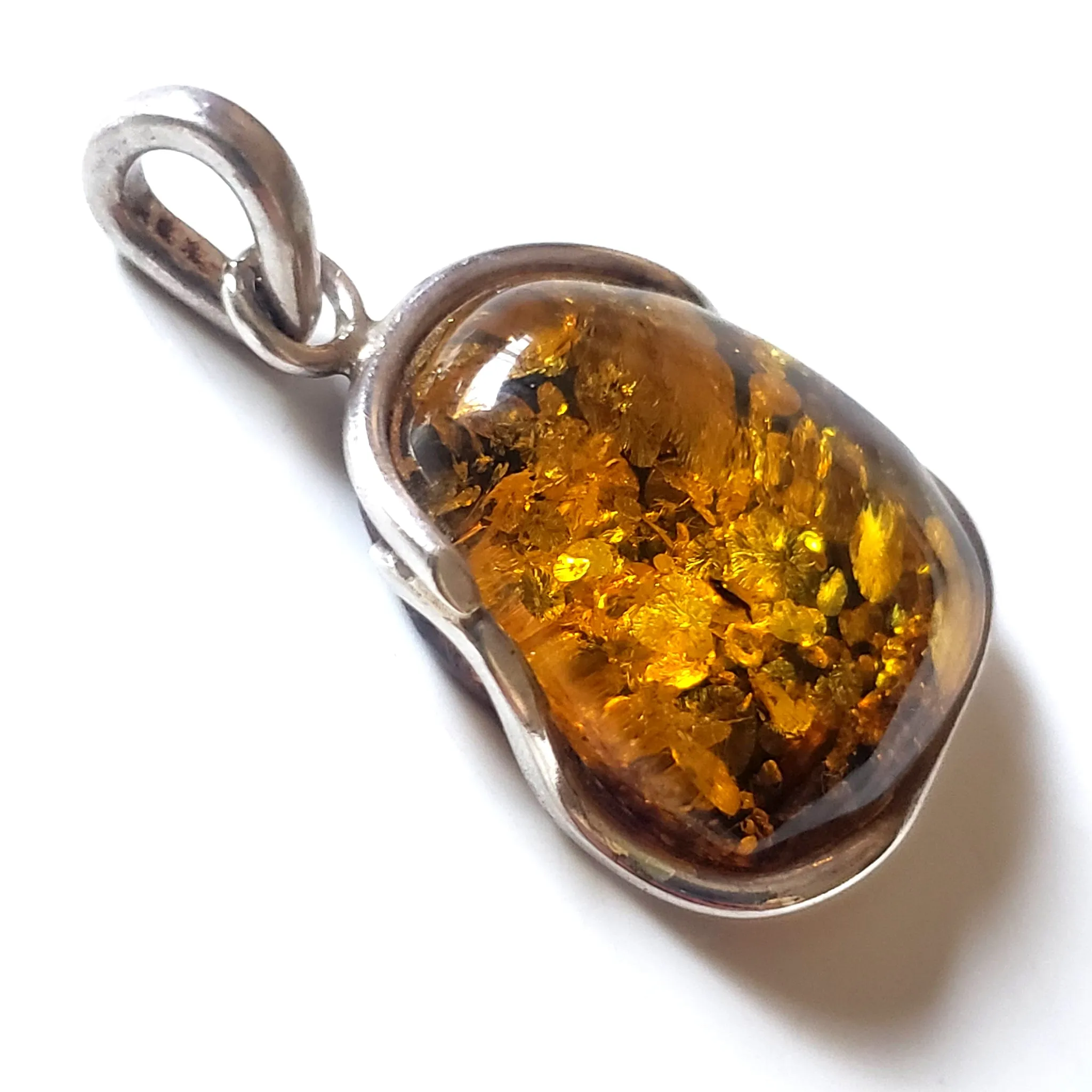 Free Form Green Amber Pendant for Men and Women