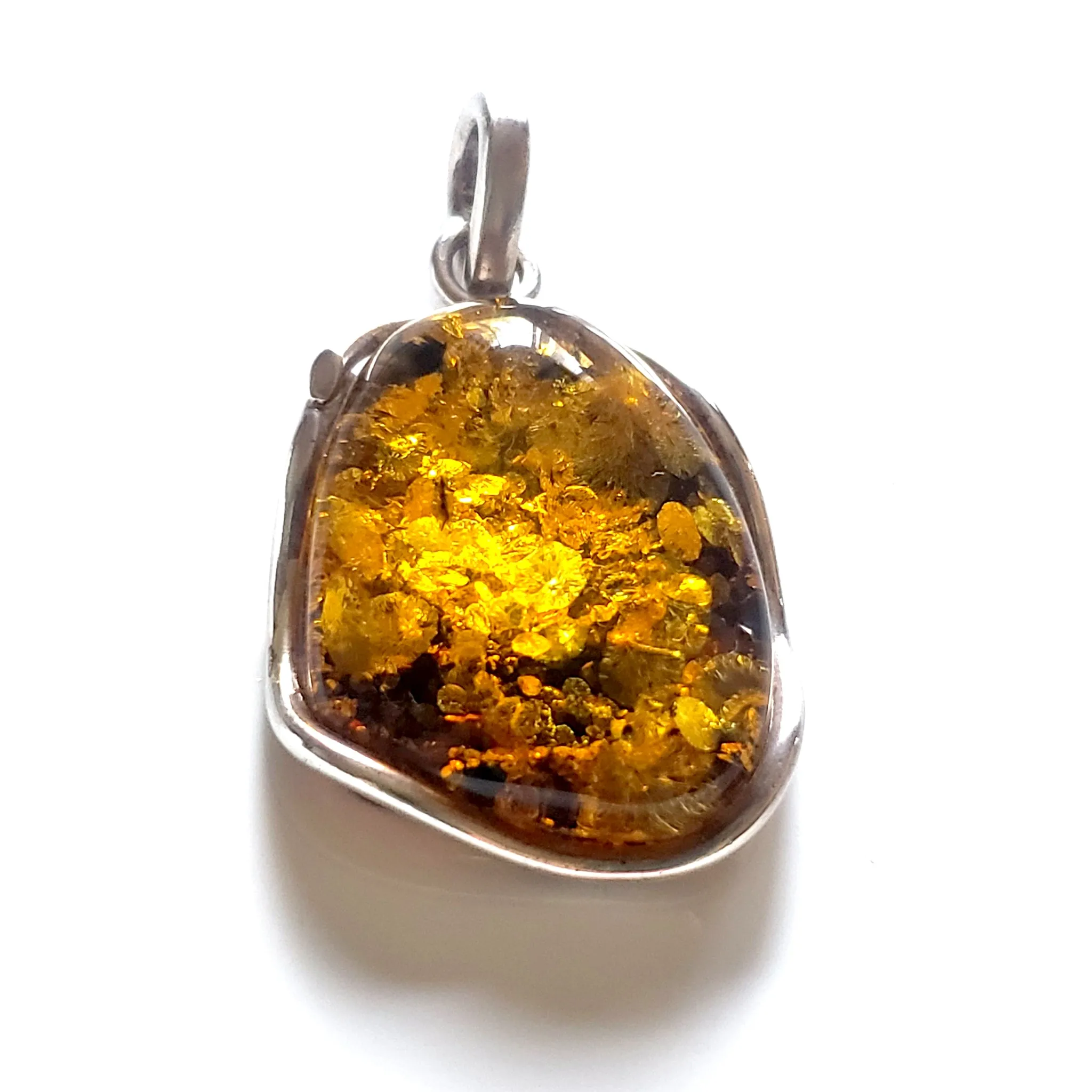 Free Form Green Amber Pendant for Men and Women