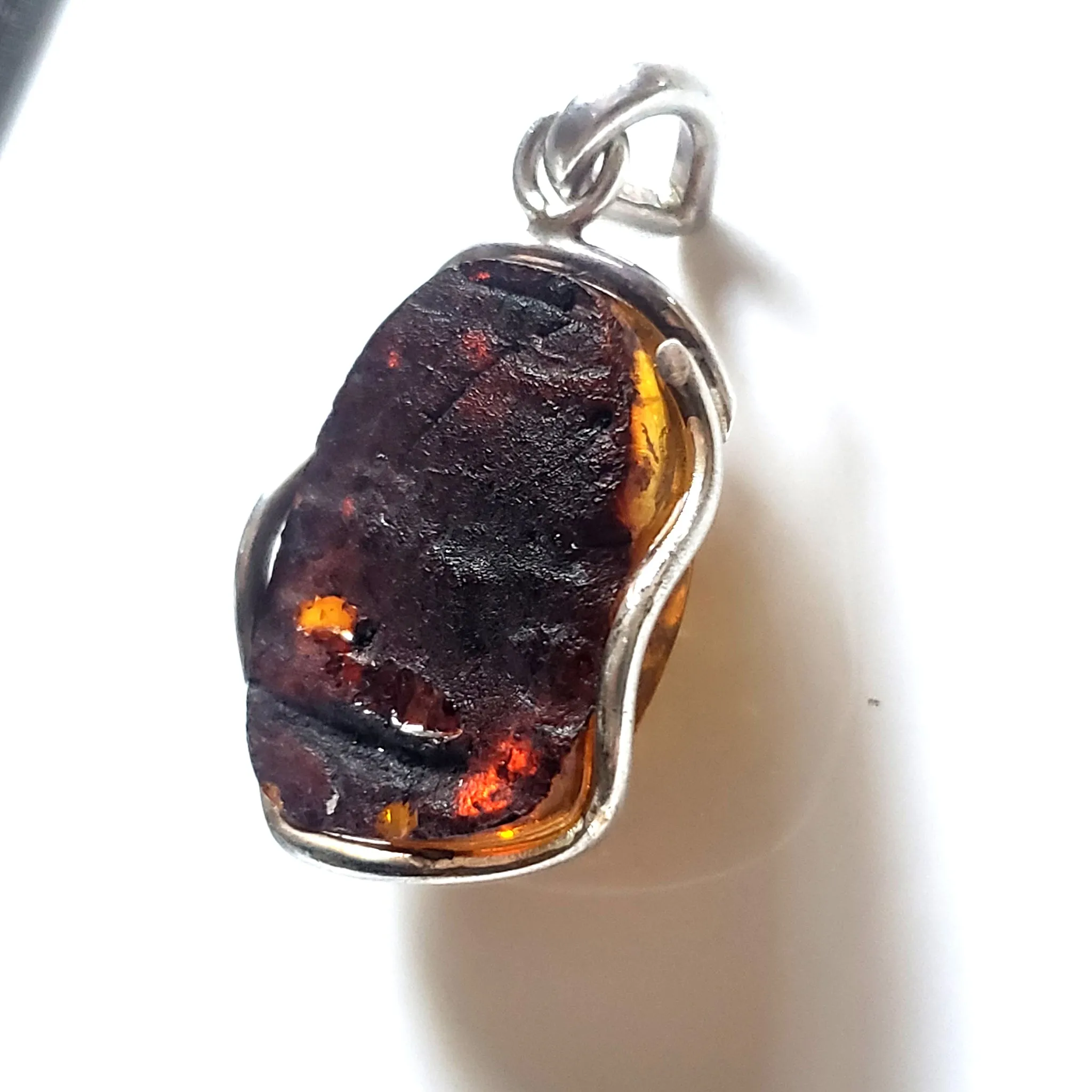 Free Form Green Amber Pendant for Men and Women