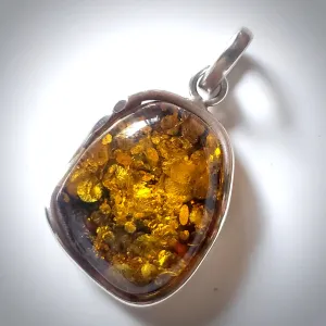 Free Form Green Amber Pendant for Men and Women