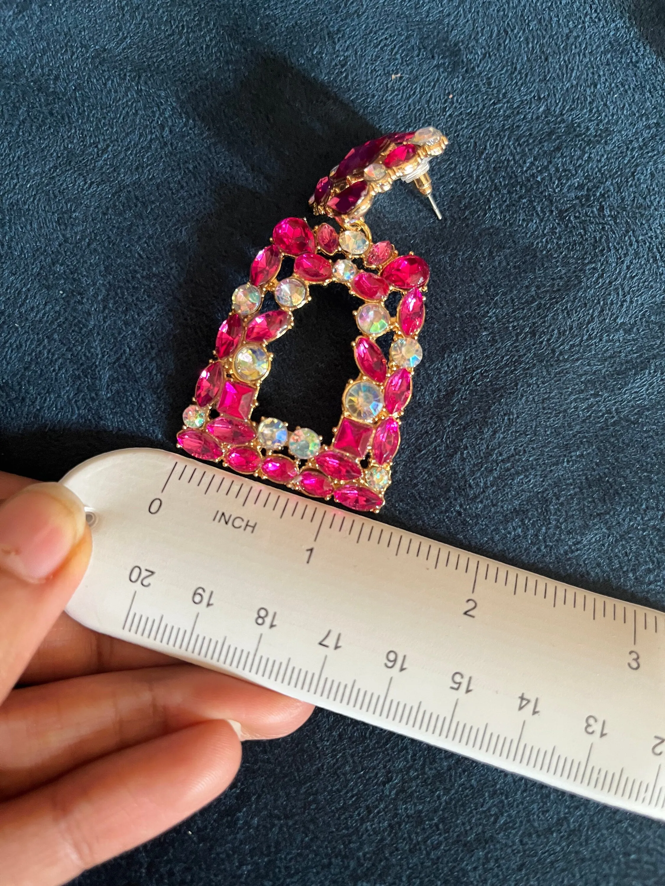 Fuchsia earring , fuchsia rhinestone earrings , big light pink earring , fuchsia crystal earrings , pink Ab  dark pink rhinestone earring