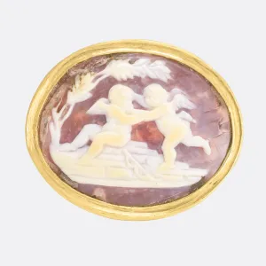 Georgian "Cherubs At Play" Shell Cameo Ring