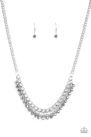 Glow and Grind Silver Paparazzi Necklace